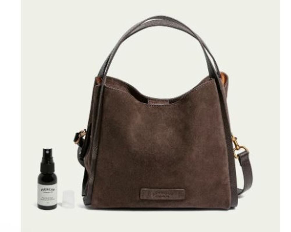 American Leather Co Auburn Convertible Crossbody Brown Chocolate Suede